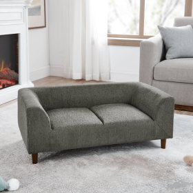 Pet sofa with backrest and armrests, modern rectangular pet sofa suitable for small and medium dogs, soft cushion comfortable dog sofa,--Dark gre