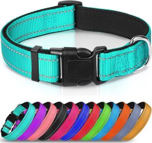 Reflective Dog Collar; Soft Neoprene Padded Breathable Nylon Pet Collar Adjustable for Medium Dogs (Color: sky blue, size: X-Small (Pack of 1))